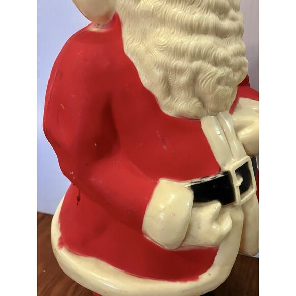 Vintage Santa Claus Blow Mold Lighted Lamp Christmas 17" Hard Plastic 50s-60s - Picture 4 of 8
